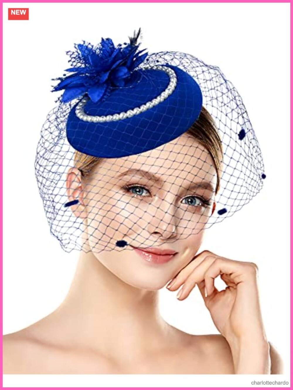 Vintage Pillbox Hat with Veil Fascinator for Women Tea Party Wedding